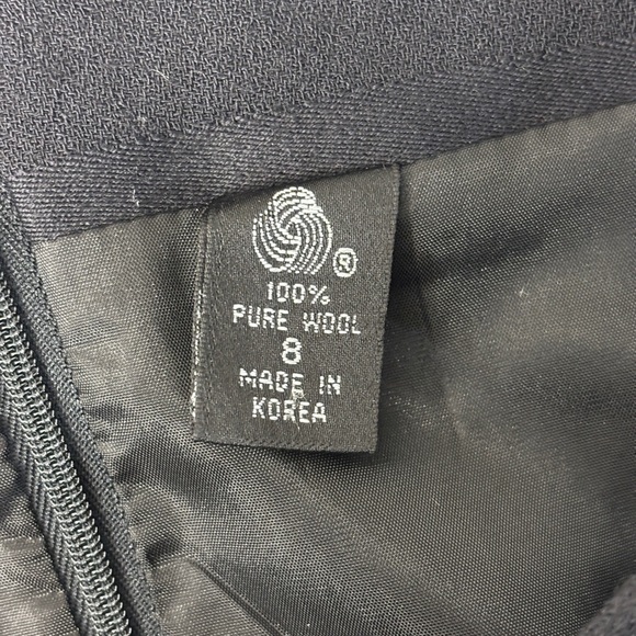 VTG Linda Allard Ellen Tracy Pencil MIDI Skirt Black 100% Wool 8 - Picture 4 of 8